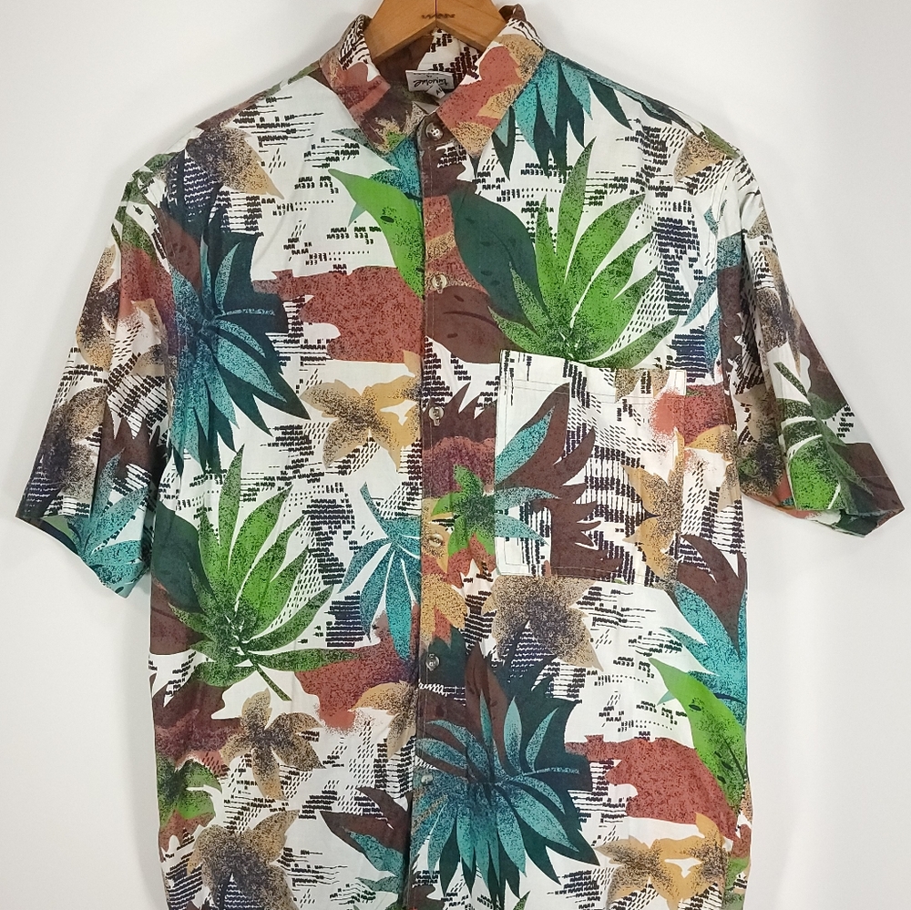Vtg Rio Collection Shirt Mens Large By Amorim Hawaiian Style Multicolor Floral